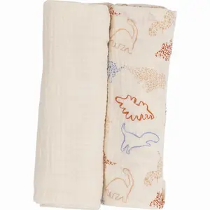 Lange in mussola di cotone per bebè FreeON by Bubaba Beige Animals image-0