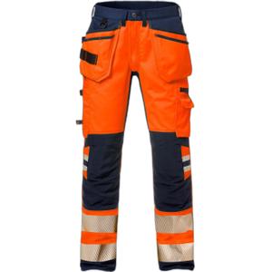 127734-271-sichtbare-arbeits-hose-klasse-2-fristads-outdoor-2707-plu-orange-hohe-sichtbarkeit-dunkelblau