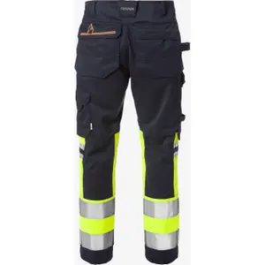 Elastyczne spodnie robocze o wysokiej widoczności klasy 1 Fristads 2162 ATHF image-1
