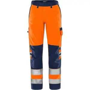 Women's Class 2 High-Visibility Work Trousers Fristads Green 2642 GPLU image-0