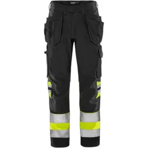 High visibility work trousers class 1 Fristads Green 2640 GPLU image-0