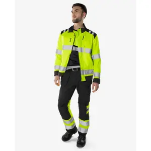 High visibility work trousers class 1 Fristads Green 2640 GPLU image-1