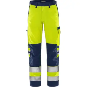 High visibility class 2 work trousers Fristads Green 2651 GPLU image-0
