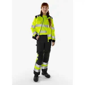 High visibility work trousers class 1 for women Fristads Green 2652 GPLU image-1