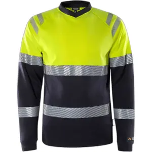T-shirt z długim rękawem o wysokiej widoczności klasy 1 Fristads 7107 TFL image-0