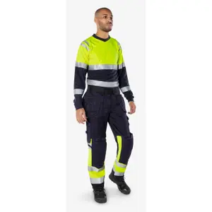 T-shirt z długim rękawem o wysokiej widoczności klasy 1 Fristads 7107 TFL image-1