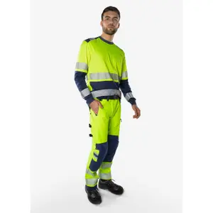 High visibility work trousers class 2 Fristads Green 2645 GSTP image-1