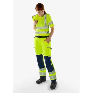 Women's Class 2 High-Visibility Work Trousers Fristads Green 2645 GSTP image-1