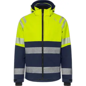 Class 2 stretch high visibility waterproof jacket Fristads Shell 4690 GLS image-0