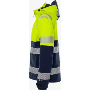 Class 2 stretch high visibility waterproof jacket Fristads Shell 4690 GLS image-2