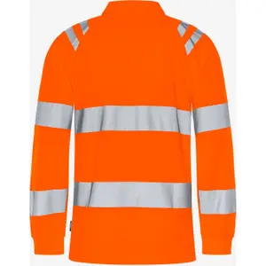 High visibility long sleeve polo Fristads Classe 3 7864 GPST image-1