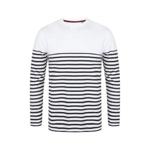 fr134-white-navy-t-shirt-met-lange-mouwen-front-row-wit-goud