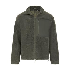 fr854-dark-olive-sherpa-fleece-front-row-donkere-olijf