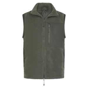fr855-dark-olive-sherpa-gilet-front-row-donkere-olijf