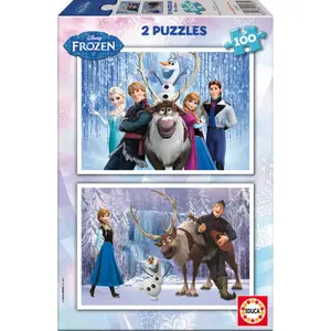 Puzzle of 2 x 100 pieces Frozen image-0