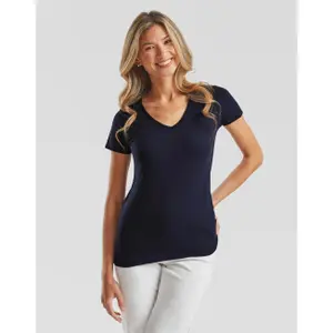 Women's V-neck T-shirt Fruit of the Loom Valueweight image-1