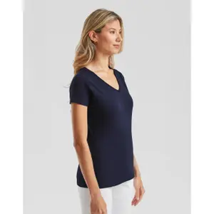 Women's V-neck T-shirt Fruit of the Loom Valueweight image-3