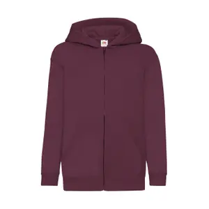 Hoodie med hel dragkedja för barn Fruit of the Loom Classic