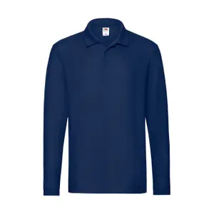 Long sleeve polo shirt Fruit of the Loom Premium image-0