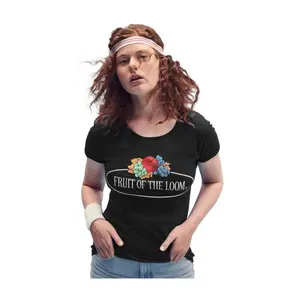 T-Shirt mit großem Logo Damen Fruit of the Loom