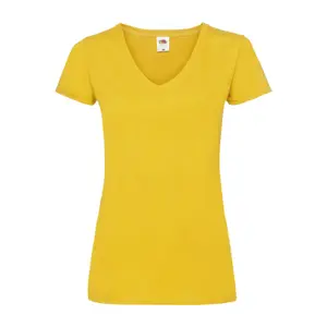 T-shirt med v-ringning för kvinnor Fruit of the Loom Valueweight 61-398-0 image-0