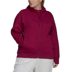 Women's hoodie adidas Aeroeady Jacquard Full-Zip Logo (Plus Size) image-1