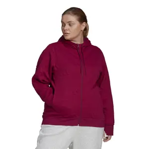 Women's hoodie adidas Aeroeady Jacquard Full-Zip Logo (Plus Size) image-2