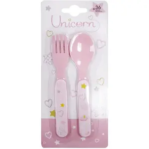 Crockery set, 2 soup plates, 2 cutlery sets and girl plush toy Fun House Licorne image-2