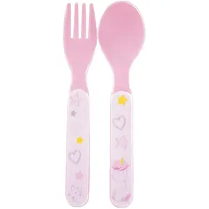 Crockery set, 2 soup plates, 2 cutlery sets and girl plush toy Fun House Licorne image-3