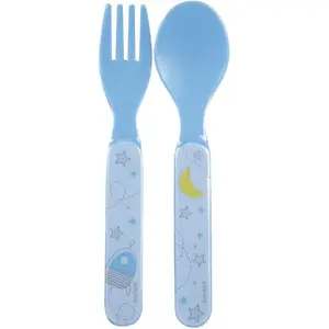 Children's glass dinner plate/cutlery set Fun House Espace image-4