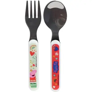 Children's dinnerware set glass soup plate, plate, cutlery and flask Fun House Peppa Pig image-6