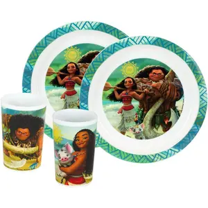 Children's set of 2 glasses and 2 plates Fun House Vaiana Disney