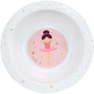 Tableware set: glass, deep plate, flat plate, cutlery, water bottle, and snack box for girls. Fun House Ballerine image-2
