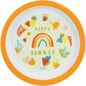 Fun House Fruity's Glass Dinner Set: Soup Plate, Dinner Plate, Bottle, Snack Box & 2 Utensils image-1