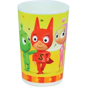 Glass dinner set, soup plate, plate, 2 pieces of cutlery and girl plush toy Fun House Samsam image-5