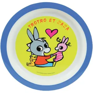 Crockery set glass plates, 2 place settings and child's cuddly toy Fun House Trotro image-2