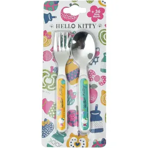 Fun House Hello Kitty Children's Dining Set w/ Soup Plate, Dinner Plate, Bottle, Snack Box & 2 Utensils image-5