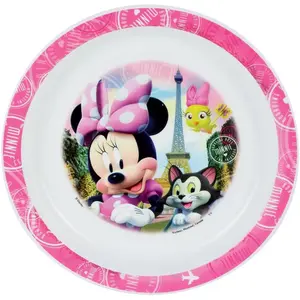 Tableware set glass deep plate, plate, cutlery, water bottle, snack box for girls Fun House Disney Minnie image-1