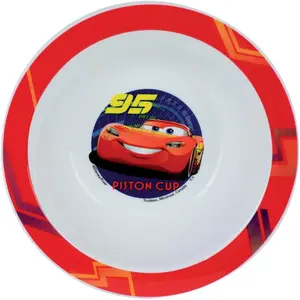 Glass dinnerware set soup plate, straw glass, 2 sets of children's cutlery Fun House Disney Cars image-1