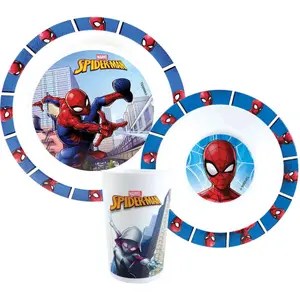 Geschirrset aus Glas, Teller und Schüssel Fun House Spiderman image-0