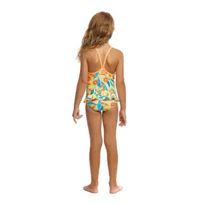 1-piece baby girl swimsuit Funkita Belted image-1