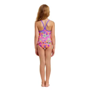 1-piece baby girl swimsuit Funkita belted frill image-1