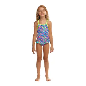 1-piece baby girl swimsuit Funkita Eco Belted Frill image-0