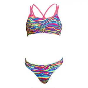 2-piece swimsuit for girls Funkita Eco Criss Cross image-2
