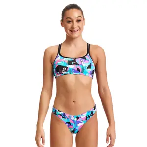 2-piece swimsuit for girls Funkita Eco Criss Cross image-1