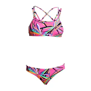 2-piece swimsuit for girls Funkita Criss cross image-0