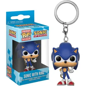 Keychain Funko Pocket Pop Sonic With Ring image-0