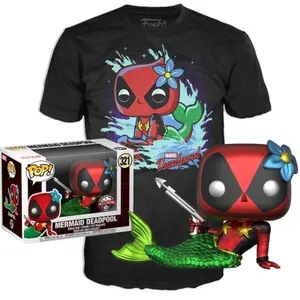 Φιγούρα Funko POP & T-shirt Marvel Deadpool Mermaid Exclusive image-2