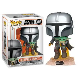 Figurine Funko Pop Star Wars The Mandalorian Mando Flying with Jet Pack image-1