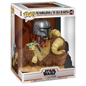 Figurina Funko Pop Star Wars The Mandalorian Mando on Bantha with Child in Bag image-2